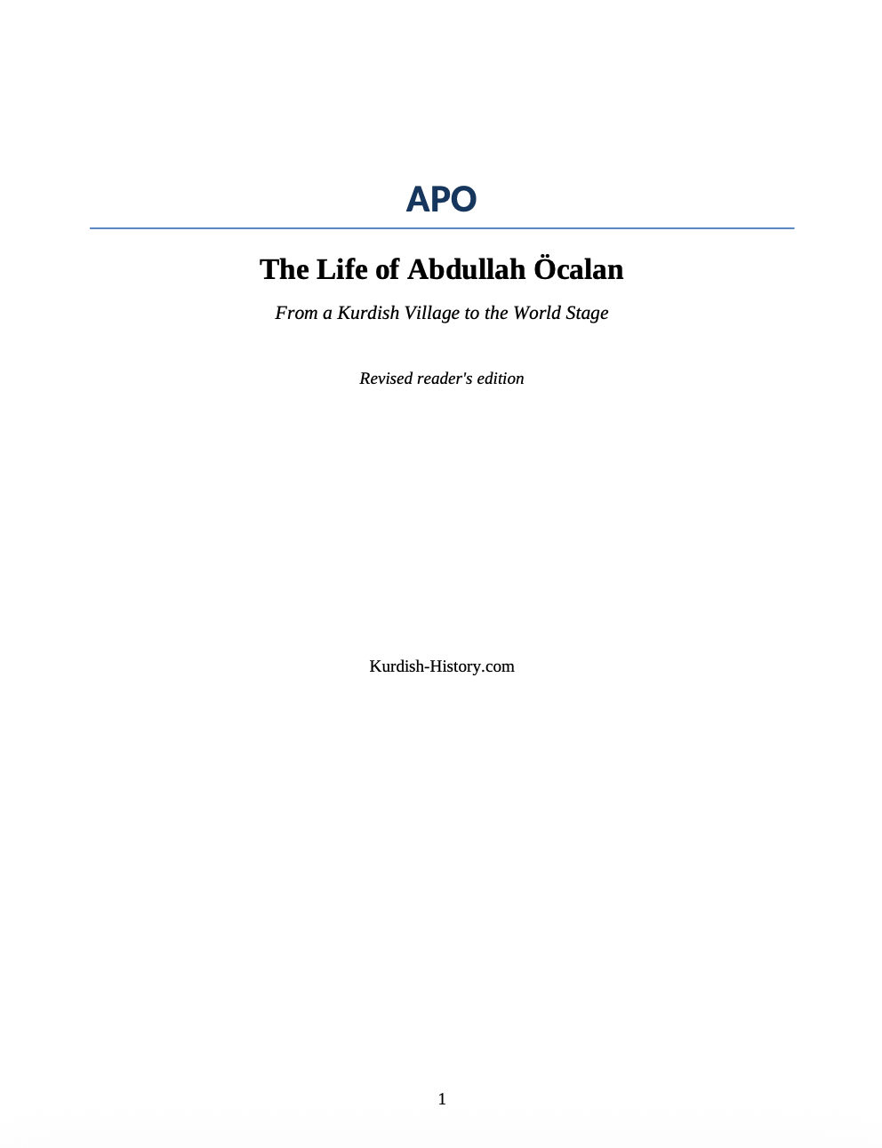 Apo - The Life of Abdullah Öcalan cover