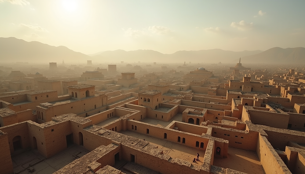 High angle view of the ancient city of Ani, showcasing its historical architecture