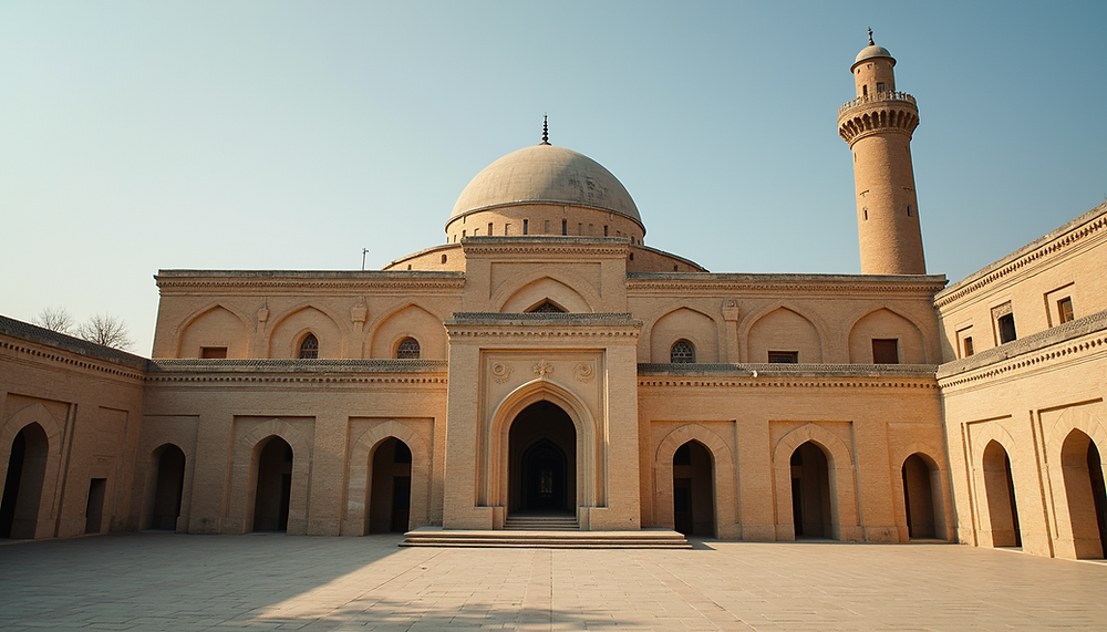 Eye-level view of a historical mosque in Barzinjah