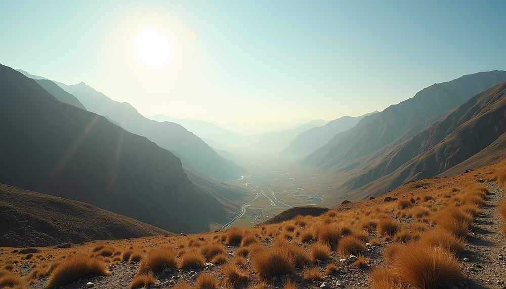 Eye-level view of the rugged mountains surrounding Rawanduz, highlighting the natural landscape that shaped Mir Muhammad's environment